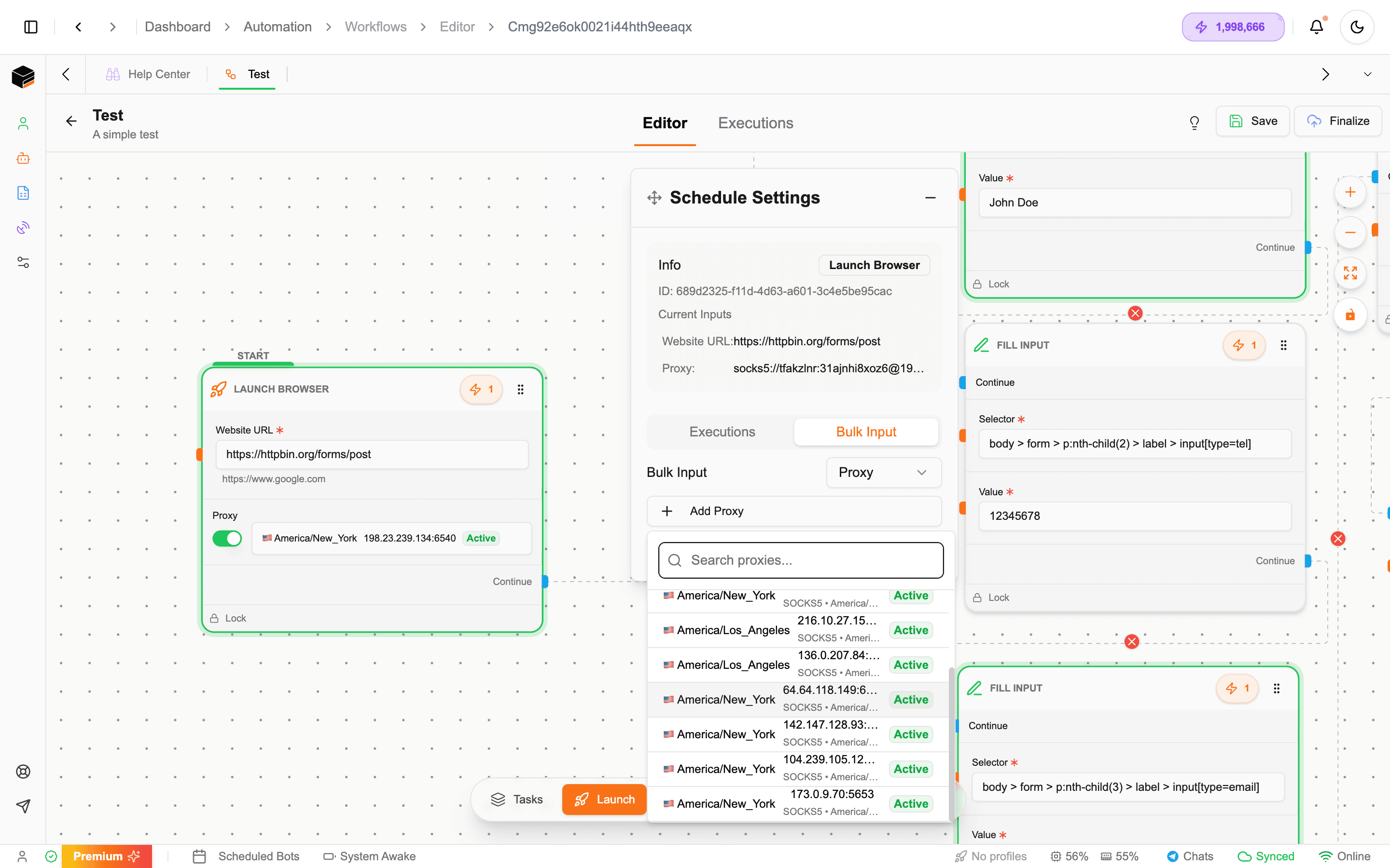 Proxy Configuration per Execution