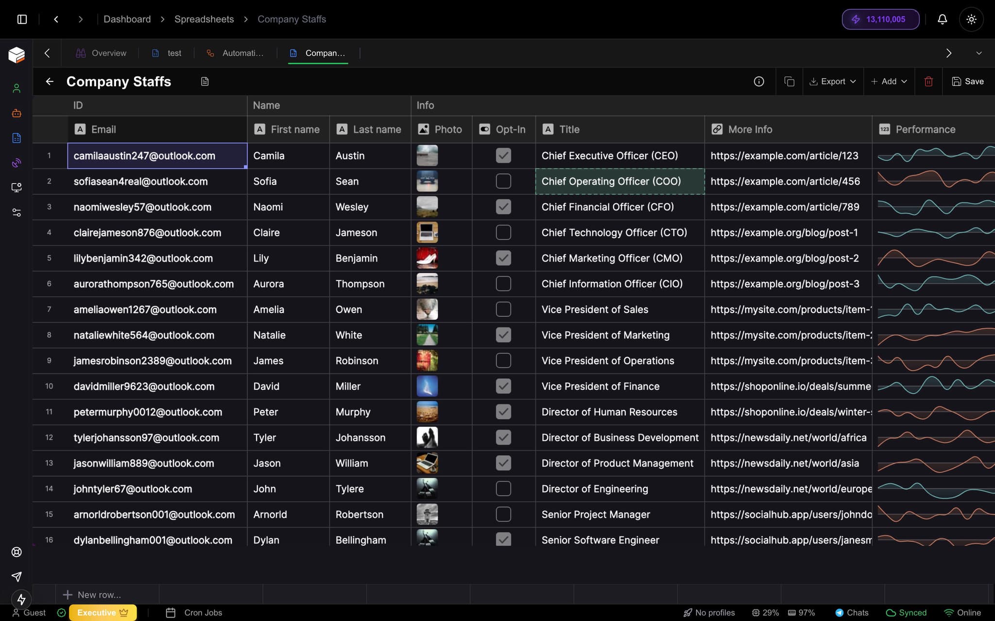 Spreadsheet Demo